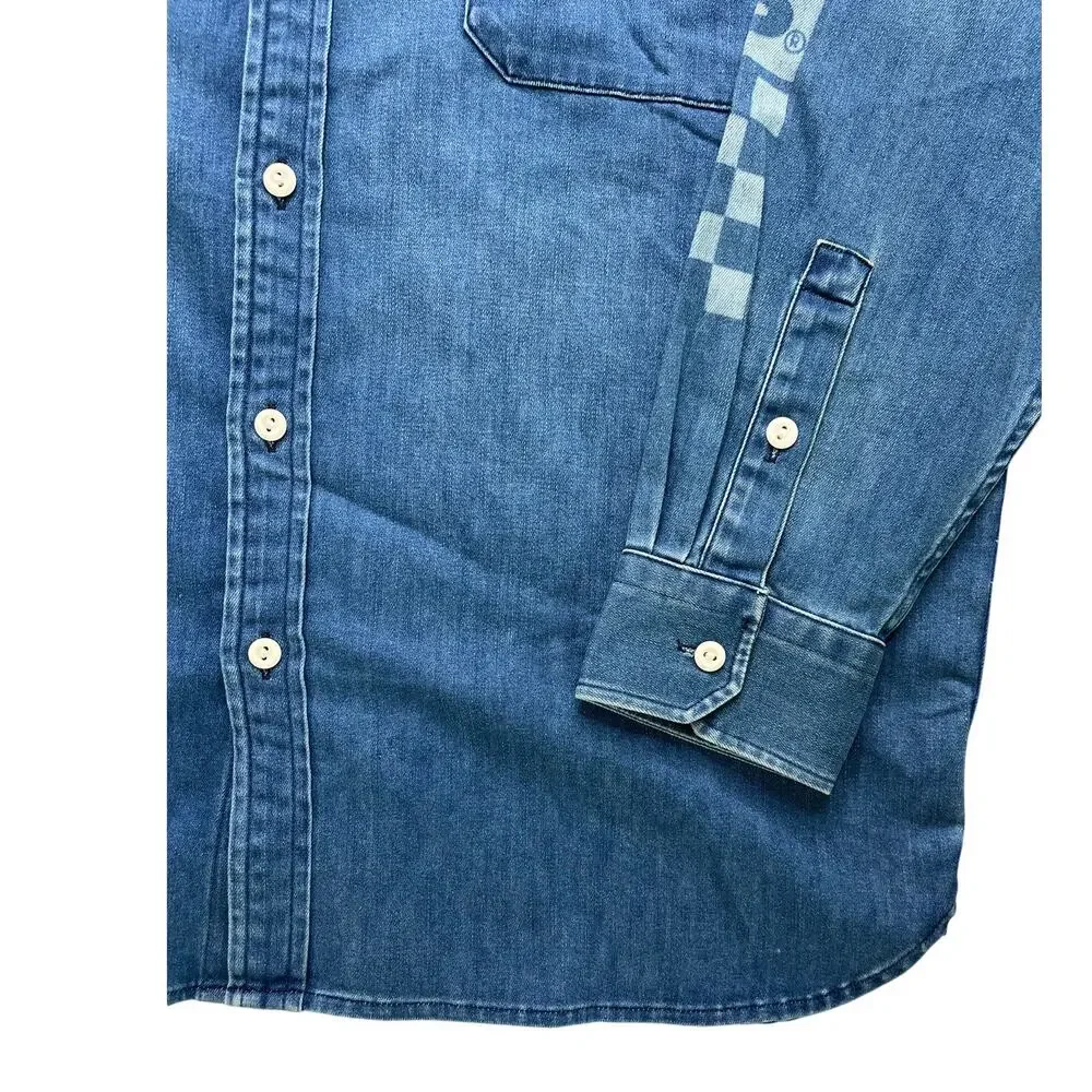 5-35 LEVI'S Men's NWT $98 Button Up Top Dress Shirt COOLMAX Blue Medium